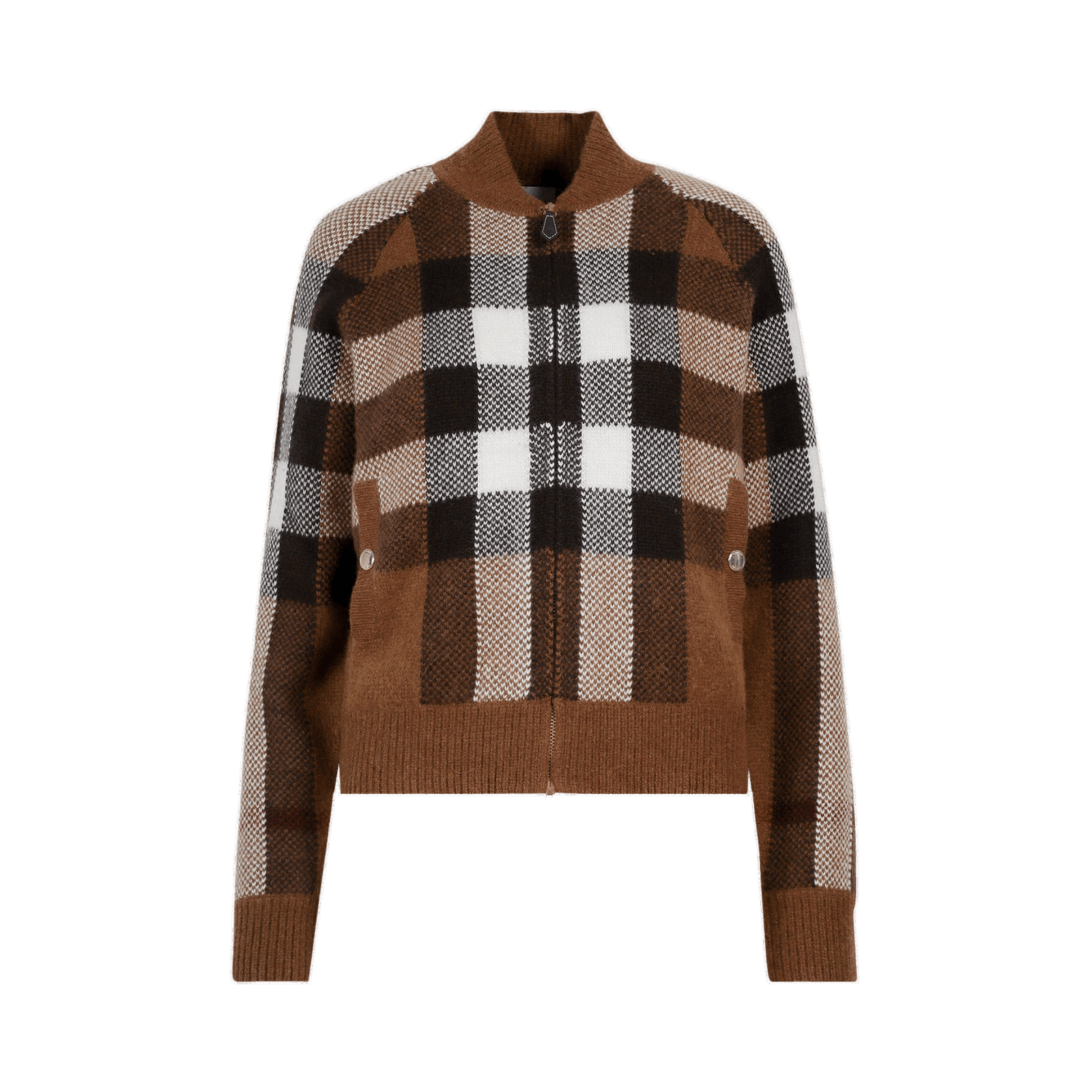 Intarsia Check Bomber Jacket