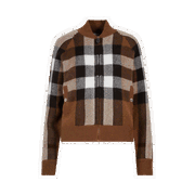 Intarsia Check Bomber Jacket