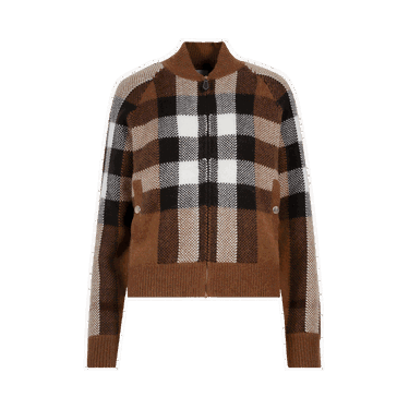 Bomber bunda Burberry Intarsia Check Bomber Jacket Hnedá | 8048445, 0