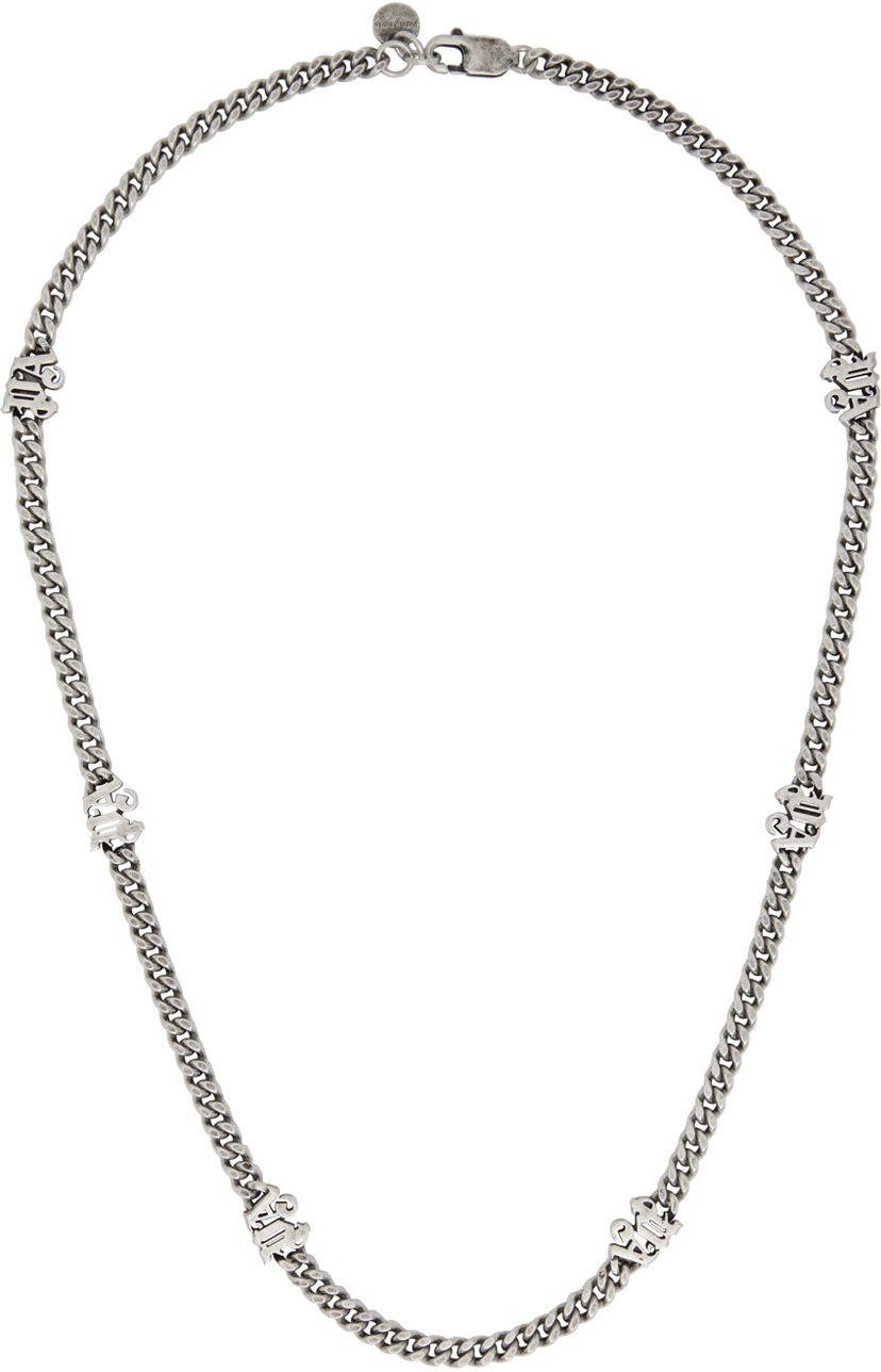 Náhrdelník Palm Angels Logo Charm Chain Necklace Metalická | PMOB069S23MAT0017272
