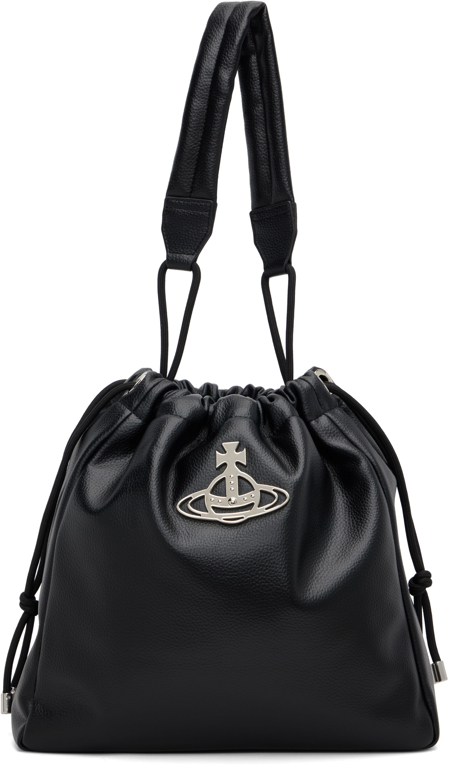 Kabelka Vivienne Westwood Vivienne Westwood Hilary Drawstring Grained Leather Bucket Bag Čierna | 4302002RU-S000D-, 0
