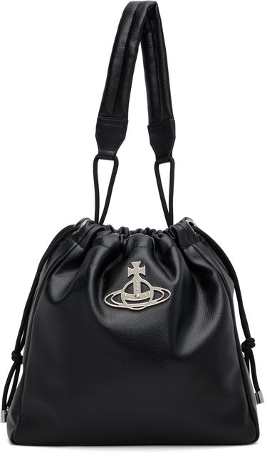 Kabelka Vivienne Westwood Vivienne Westwood Hilary Drawstring Grained Leather Bucket Bag Čierna | 4302002RU-S000D-, 0