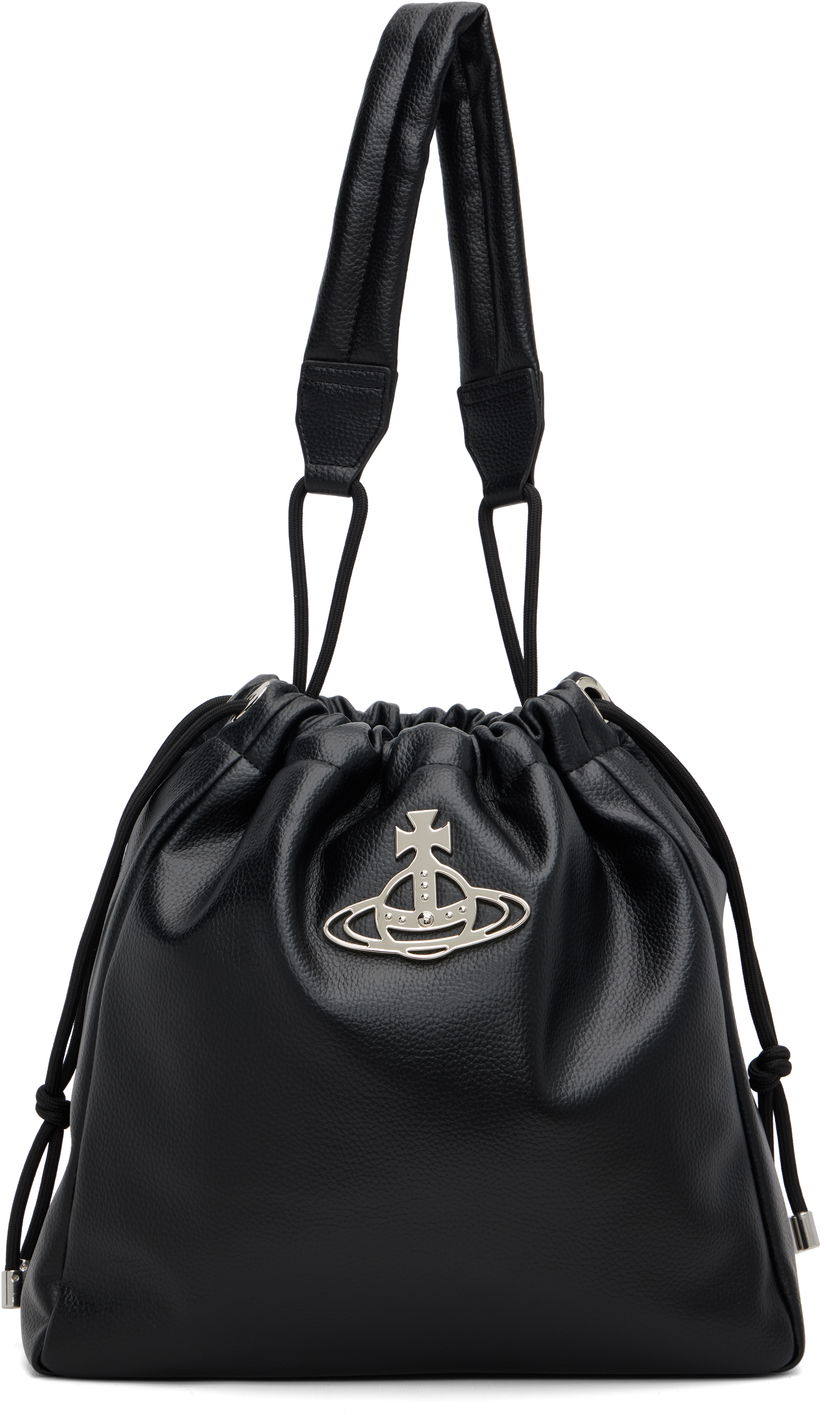 Kabelka Vivienne Westwood Vivienne Westwood Hilary Drawstring Grained Leather Bucket Bag Čierna | 4302002RU-S000D-