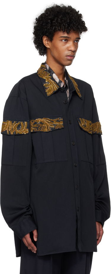 Košeľa Dries Van Noten Dries Van Noten Embroidered Shirt Čierna | 251-020757-1473, 1
