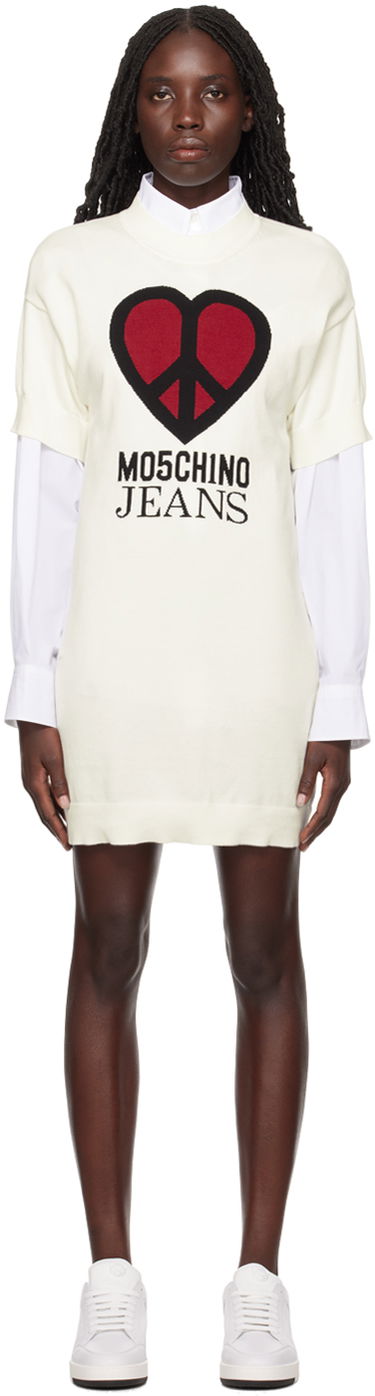 Šaty Moschino Peace & Love Minidress Biela | 0494 3208, 0