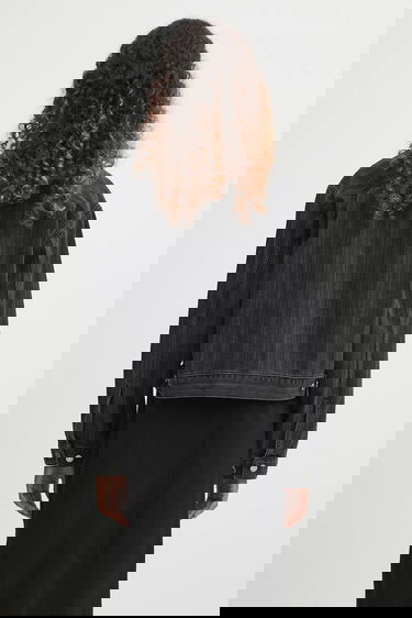 Bunda Carhartt WIP Rylan Transitional Oversize Cropped Pinstripe Denim Jacket Čierna | I035571.32I06, 2