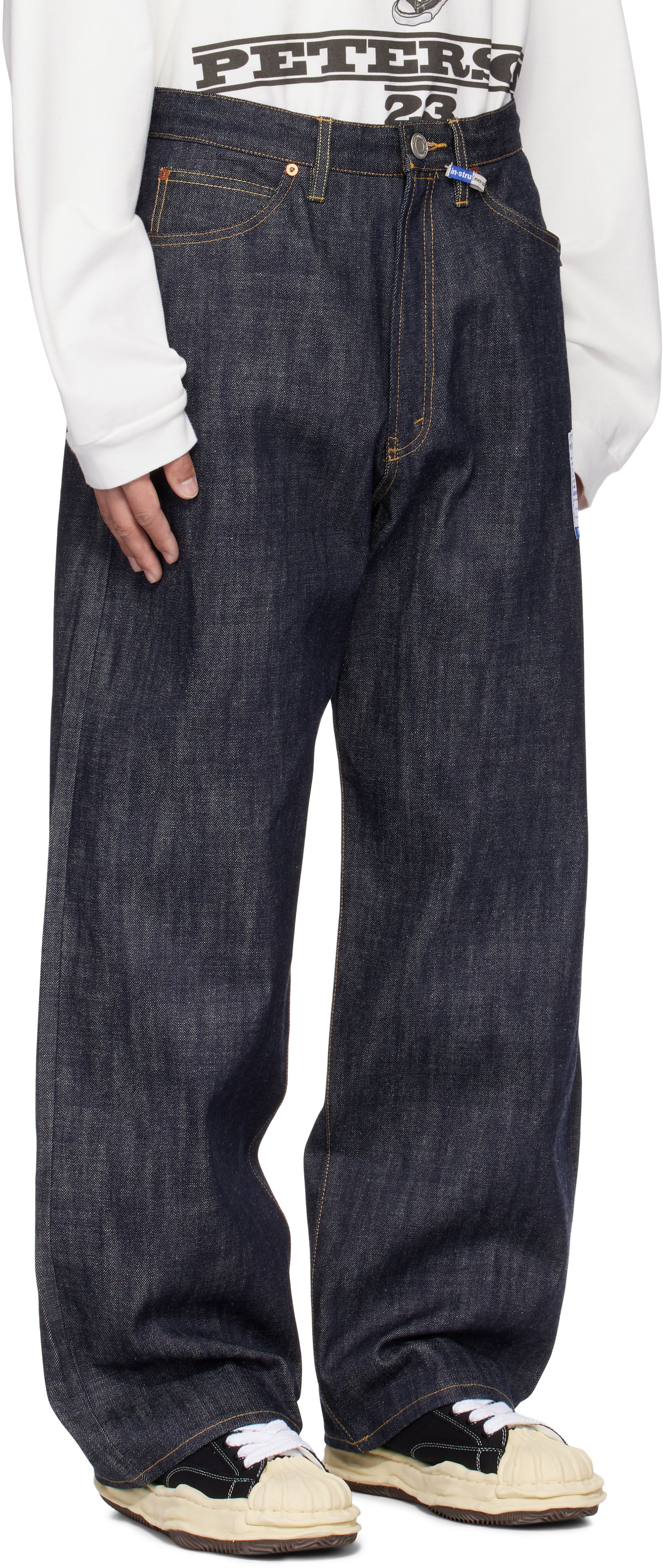 Nohavice Maison MIHARA YASUHIRO Maison MIHARA YASUHIRO Selvage Denim Baggy Pants Modrá | I13PT023, 1