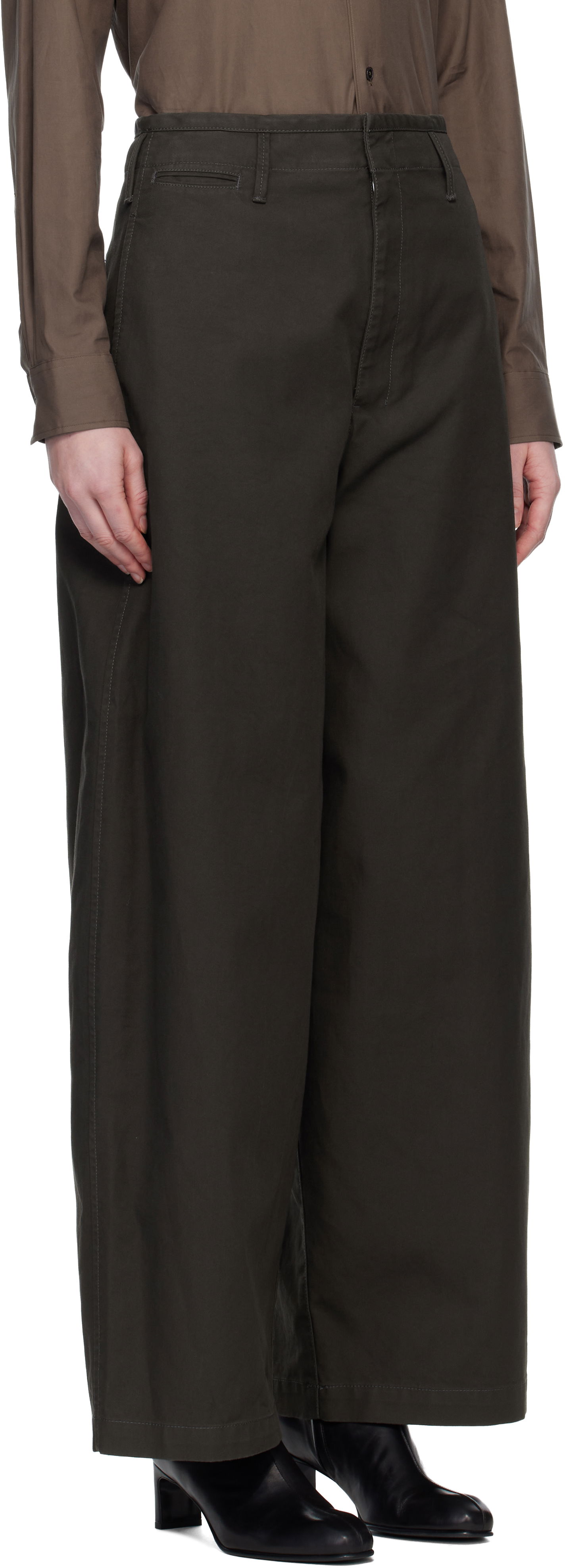 Nohavice LEMAIRE Wide-Leg Chino Trousers Hnedá | PA1218 LF1452, 1