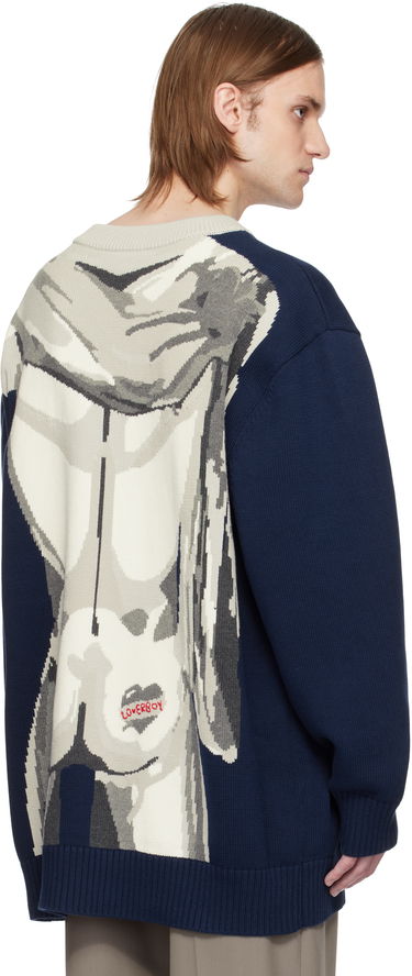 Sveter Charles Jeffrey Loverboy Charles Jeffrey LOVERBOY Bust Graphic Sweater Navy | 54091001, 2