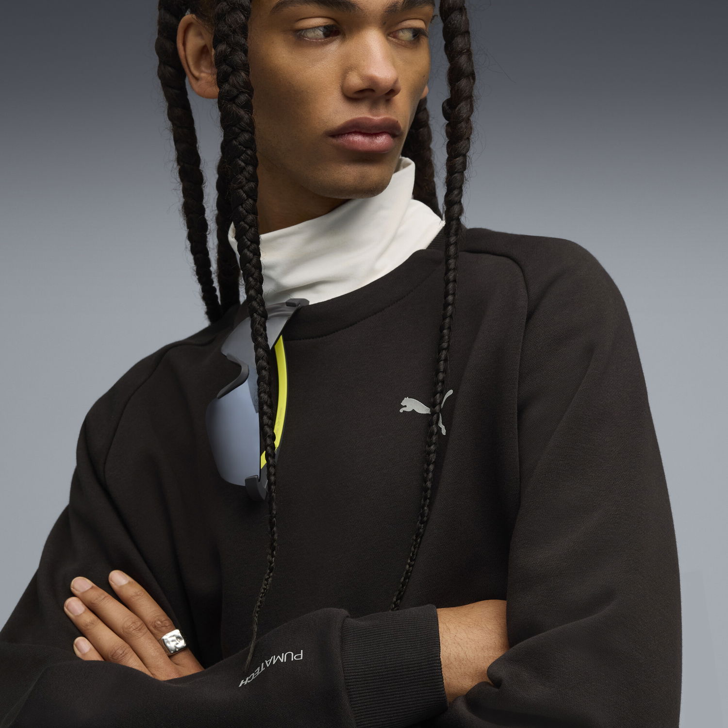 Mikina Puma PUMATECH Relaxed Sweatshirt with Zip Pocket Čierna | 633436_01, 1