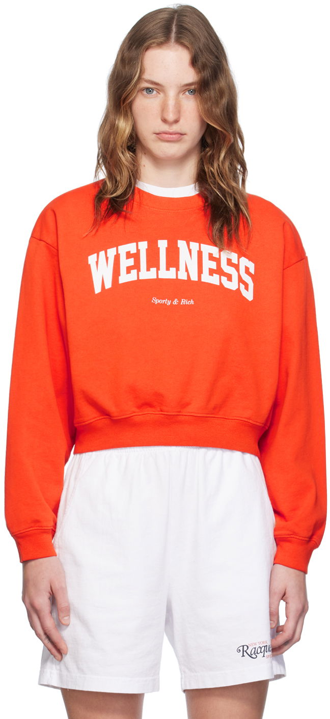 Mikina Sporty & Rich Orange 'Wellness' Ivy Sweatshirt Oranžová | WS065S403WR, 0