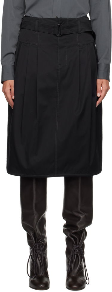 Sukňa LEMAIRE LEMAIRE Pleated Belted Midi Skirt Čierna | SK1010 LF824, 0