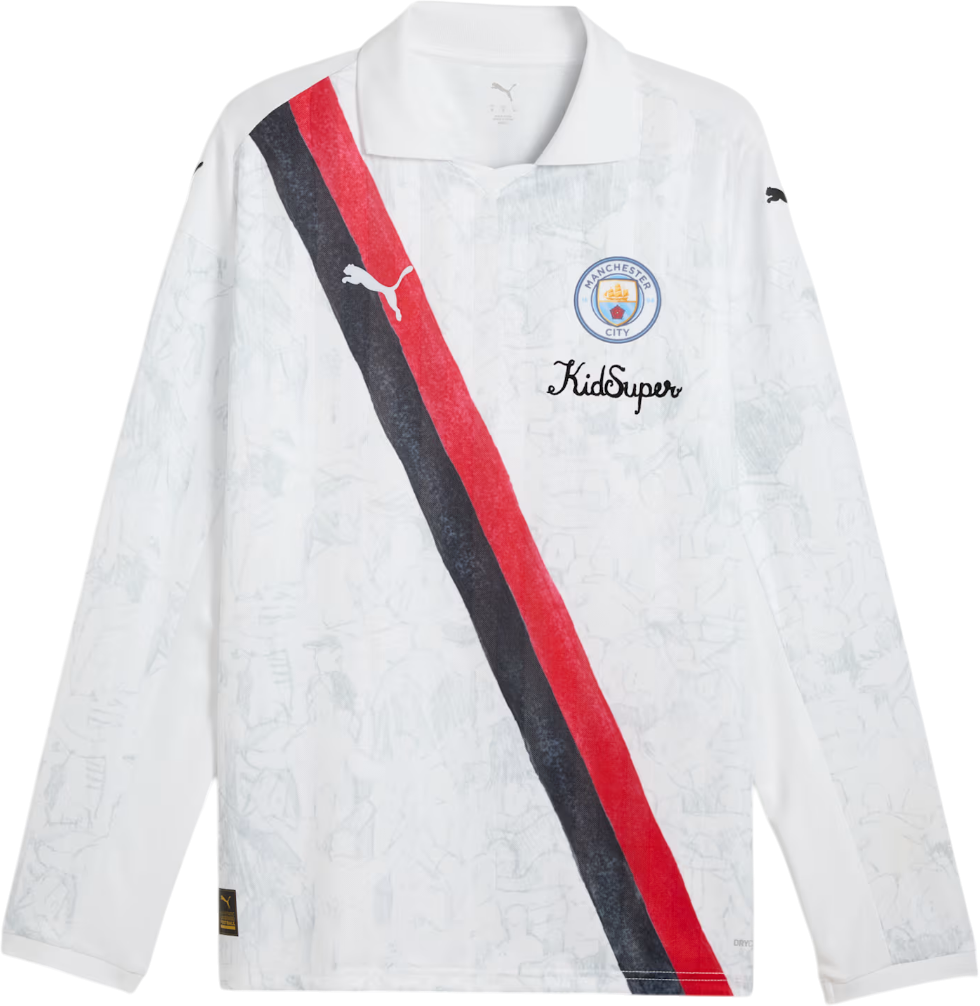 Tričko Puma KidSuper MCFC Retro Long Sleeve Shirt Biela | 606850-07, 0