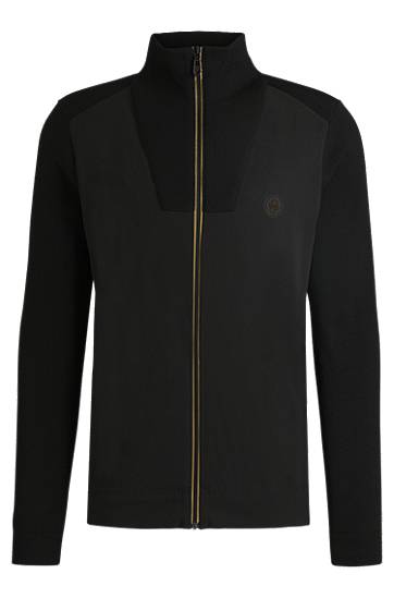 Sveter BOSS Knitted Jacket with Double B Monogram Čierna | 50528940, 0
