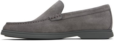 Tenisky a topánky BOSS Suede Loafers with Contrast Outsole Šedá | 50543083, 0