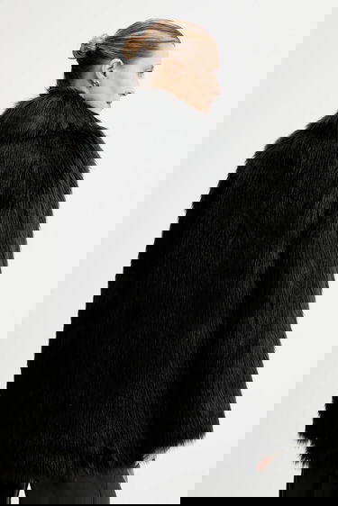 Kabáty STAND STUDIO Faux Fur Coat Katalina Čierna | 66545.9393, 2
