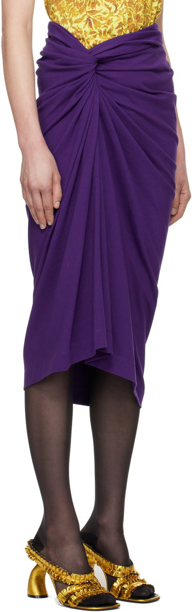 Sukňa Dries Van Noten Dries Van Noten Knotted Jersey Midi Skirt Fialová | 251-011140-1603, 1