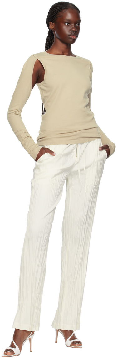 Tričko Helmut Lang Cutout Long Sleeve Béžová | O02HW703, 3