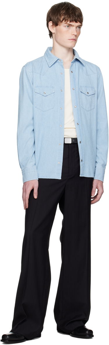 Košeľa Tom Ford TOM FORD Denim Chambray Western Shirt Modrá | HDS001-FMC240, 3