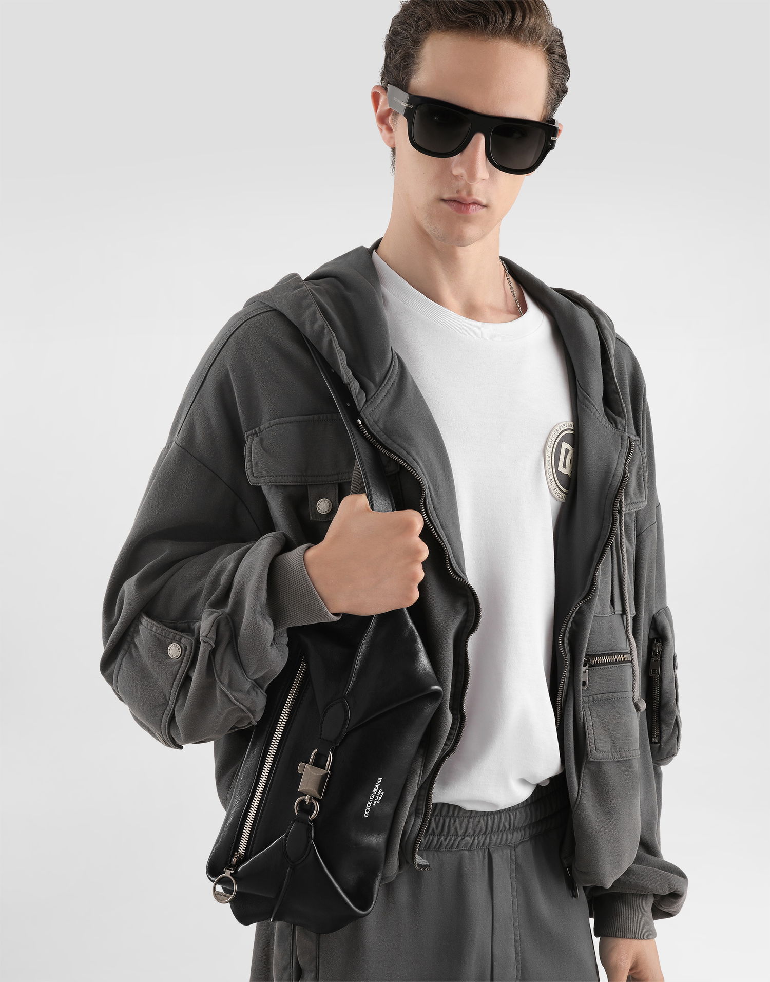 Ľadvinka Dolce & Gabbana Lock Belt Bag in Tempesta Calfskin Čierna | BM2188AU99480999, 1