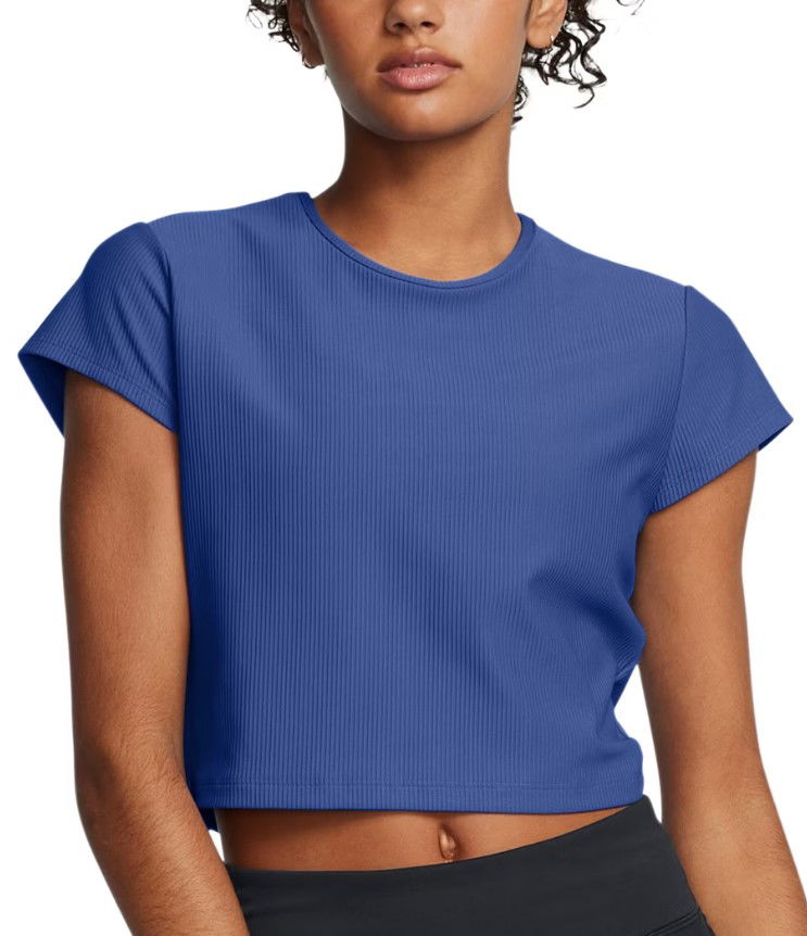 Crop Top Under Armour Ribbed Cropped T-Shirt Modrá | 1386615-432, 0
