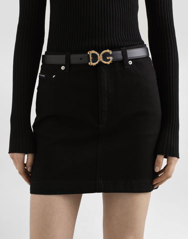 Opasok Dolce & Gabbana Calfskin Leather Belt With Logo Čierna | BE1348AZ83180999, 1
