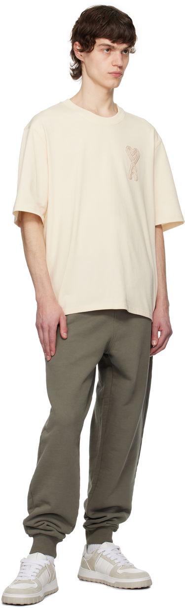 Tričko AMI AMI Paris Ami de Coeur Patch T-Shirt Béžová | HTS055.726, 3
