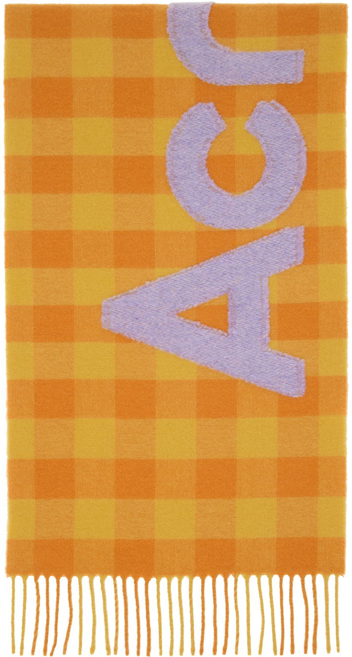 Orange Check Scarf