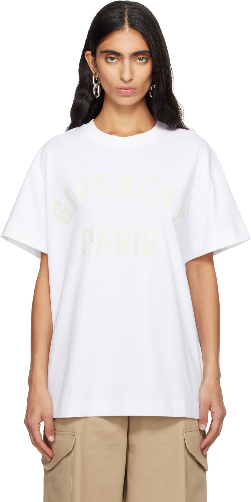 Tričko Givenchy 'Givenchy Paris' Boxy Fit T-shirt Biela | BW70FM3YRS100