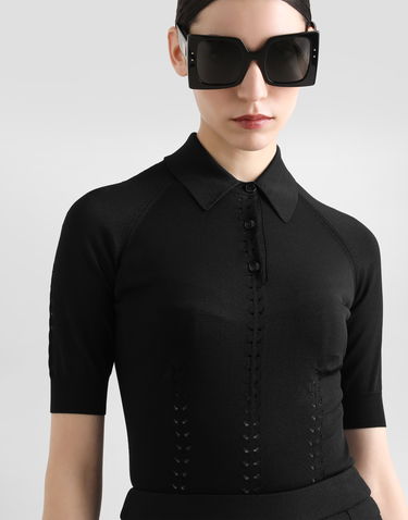 Polo tričko Dolce & Gabbana Dolce & Gabbana Viscose Knit Polo Shirt Čierna | FXZ23TJAIRMN0000, 3