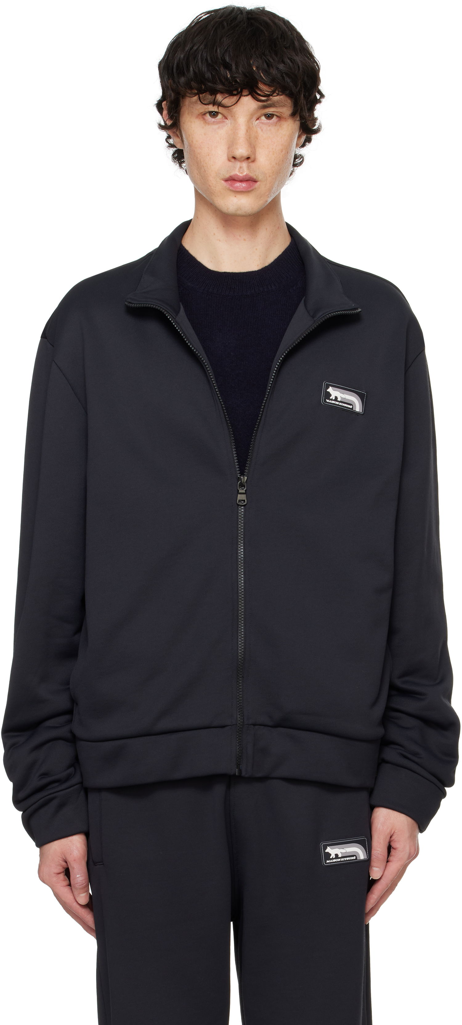 Bunda MAISON KITSUNÉ Fox Track Jacket Čierna | NM02115KM0322, 0