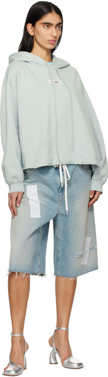 Mikina Maison Margiela MM6 Maison Margiela Raw Hem Logo Hoodie Zelené | S52GU0235 M25012, 3