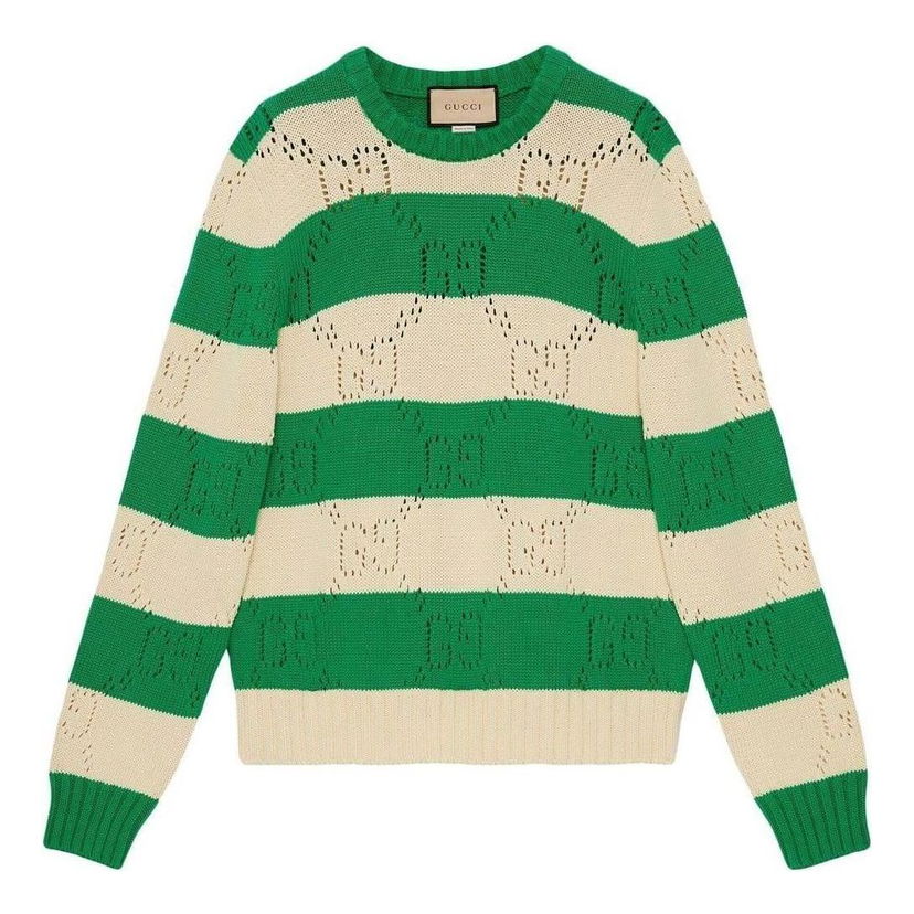 Sveter Gucci Striped Knit Sweater Zelené | 729536-XKC0T-9762