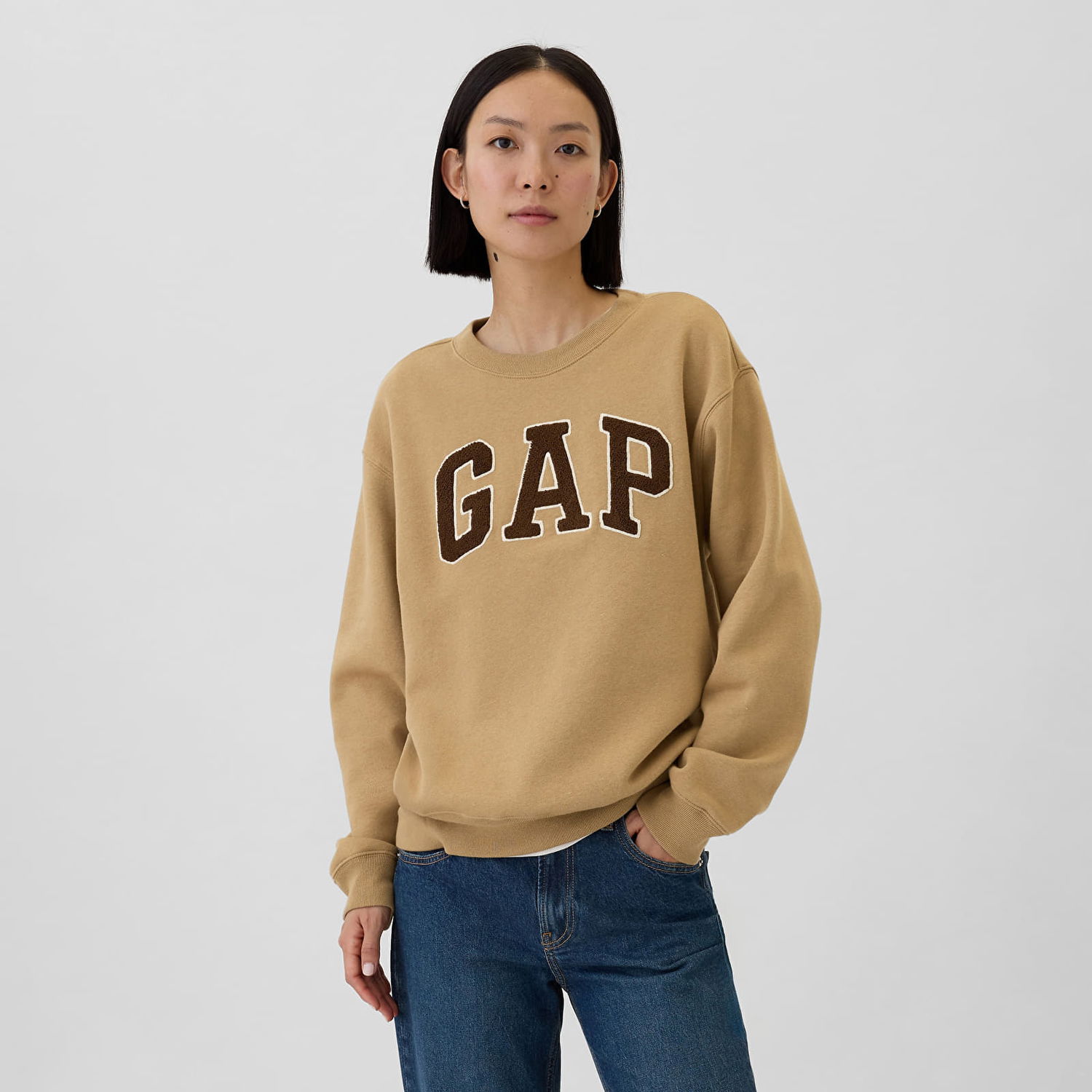 Mikina GAP Logo Crew Mojave Béžová | 554936-33, 0