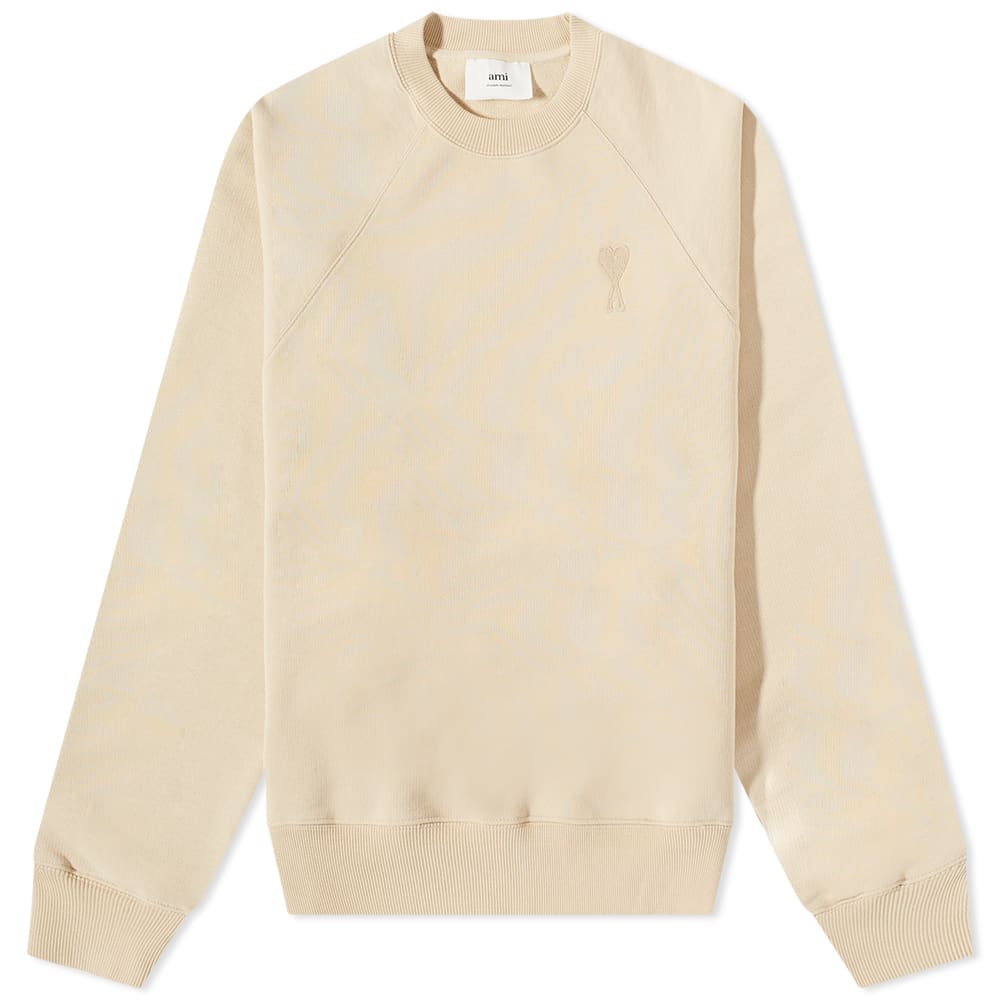 Mikina AMI Tonal Small A Heart Crew Sweat Béžová | USW004-747-714, 0