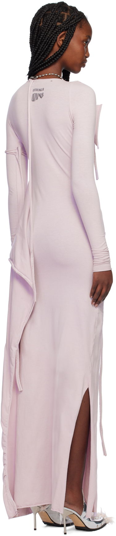 Šaty Ottolinger Ottolinger Distressed Longsleeve Maxi Dress Ružová | 2204030114, 2