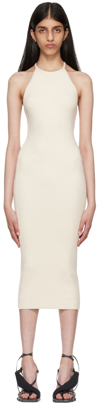 Šaty Helmut Lang Helmut Lang Beaded Tank Midi Dress Biela | M05HW702, 0