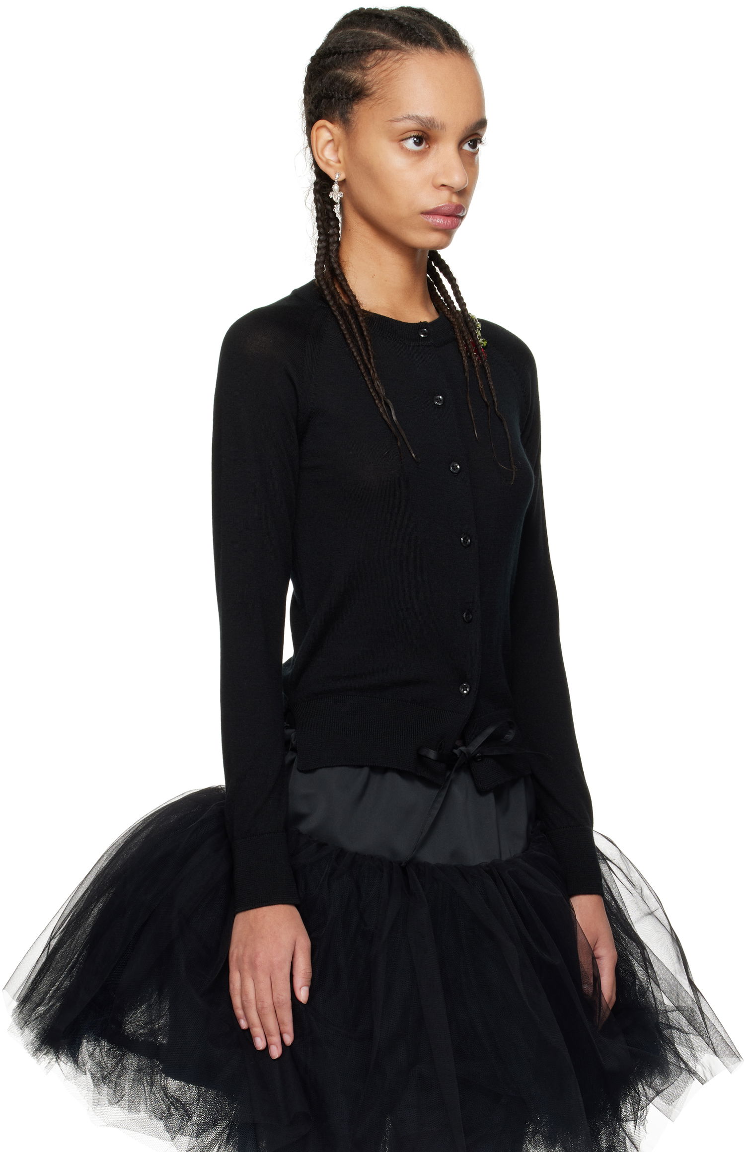 Sveter Simone Rocha Simone Rocha Embellished Flower Cardigan Čierna | KMK13TB 0647, 1