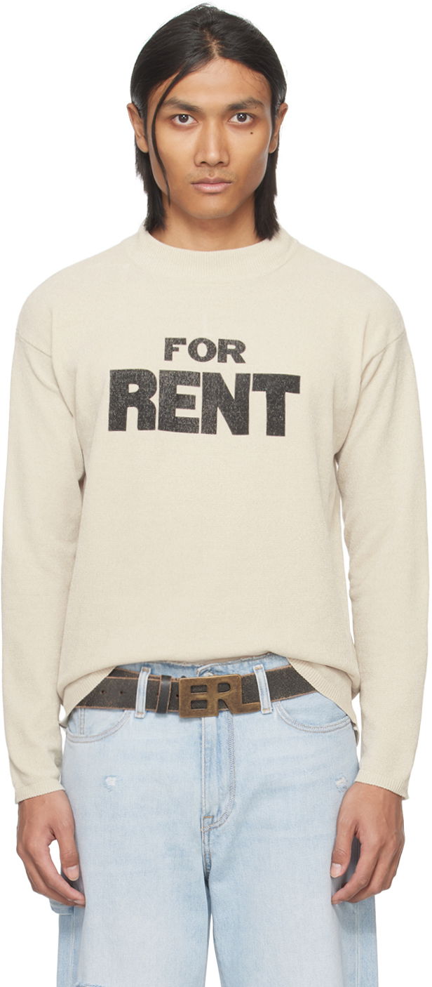 Mikina ERL Printed Crewneck Sweatshirt Béžová | ERL07N026, 0