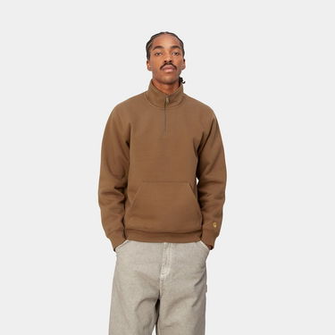 Mikina Carhartt WIP Chase Neck Zip Sweatshirt "Tamarind / Gold" Hnedá | I027038_1R0_XX, 0