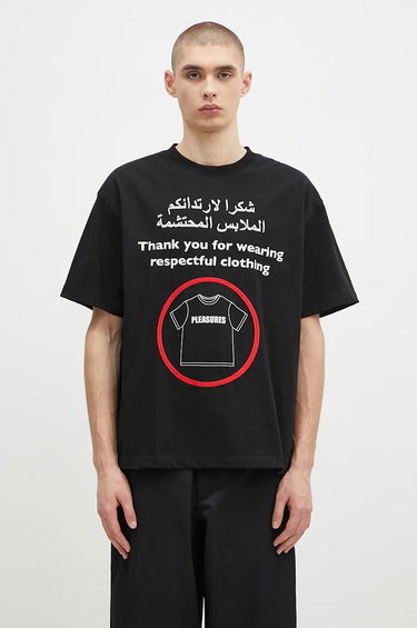 Tričko Pleasures Respect Heavyweight T-Shirt Čierna | P24F041, 0
