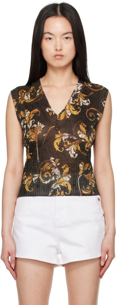 Tielko Versace Versace Jeans Couture Barocco Lurex Vest Čierna | E78HAFM06_ECMN45, 0