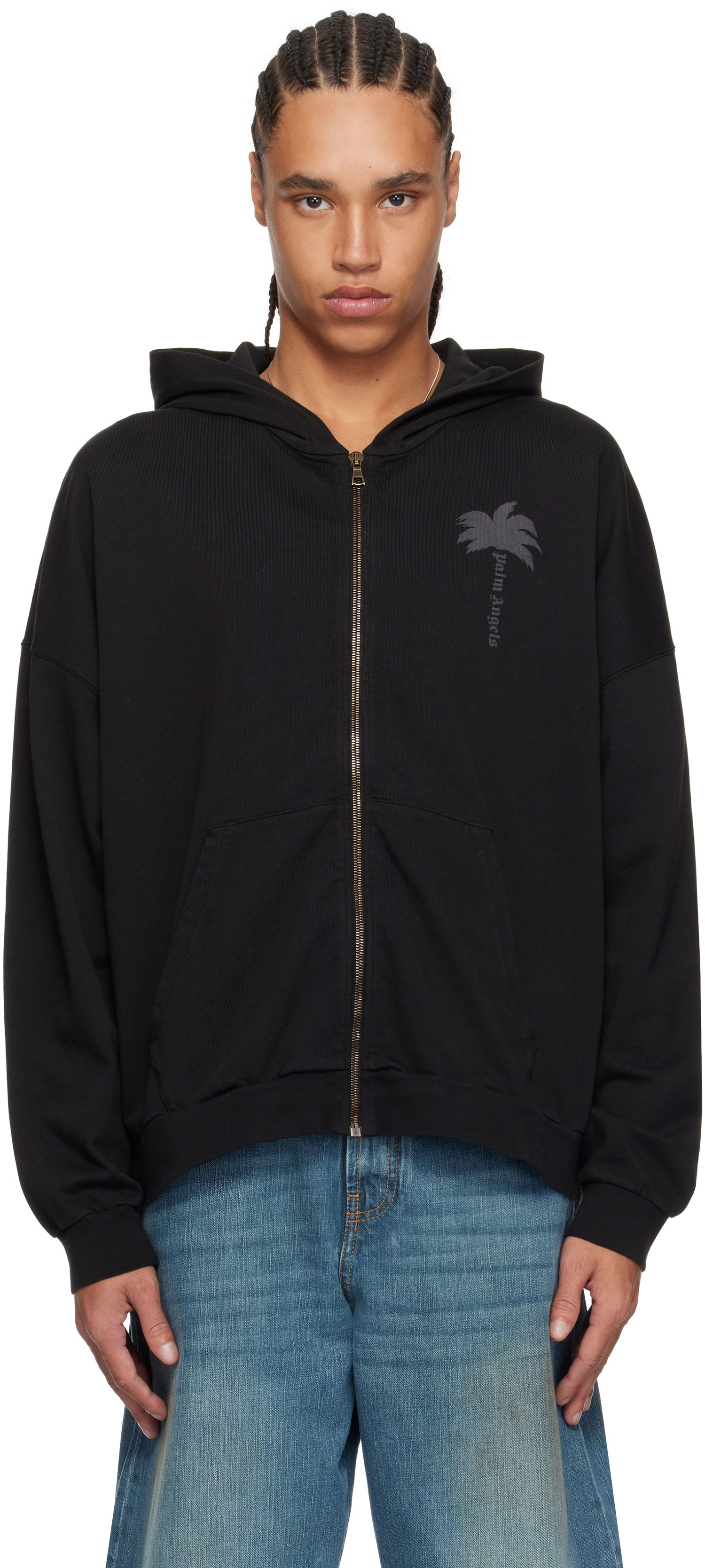 Mikina Palm Angels Palm Angels Palms Zip Hoodie Čierna | PMBE016S25FLE0011313, 0