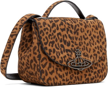 Taška cez rameno Vivienne Westwood Linda Leopard-Print Suede Crossbody Bag Hnedá | 4802000FW-L00BY-, 1