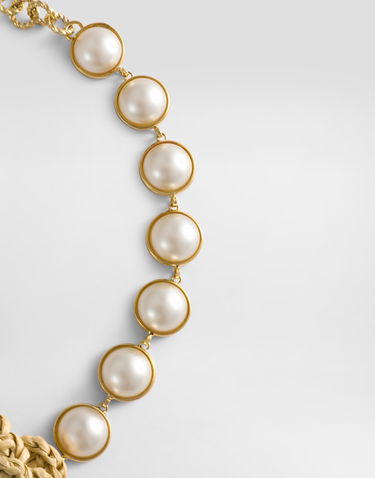 Náhrdelník Dolce & Gabbana Dolce & Gabbana Pearl and Raffia Flower Necklace Metalická | WNR6R1W1111ZOO00, 3