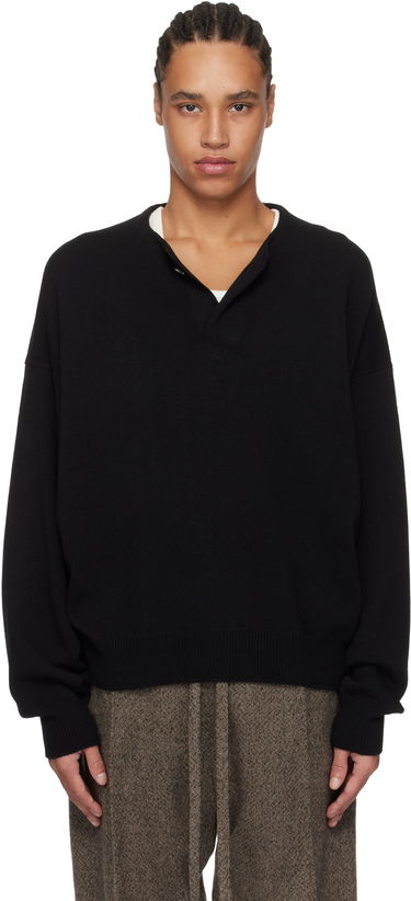 Sveter Fear of God Fear of God Fine Knit Henley Čierna | FGE220-2041LAW, 0