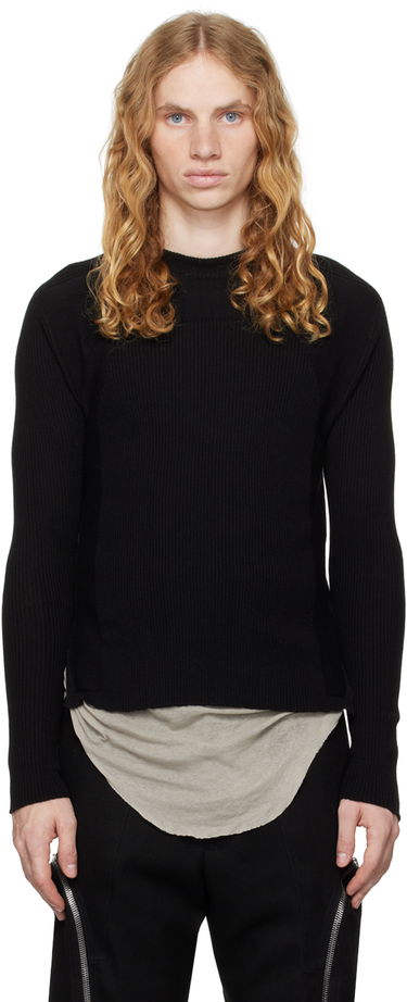 Sveter Rick Owens Rick Owens Porterville Ribbed Geo Sweater Čierna | RU02D6639 RIBM, 0