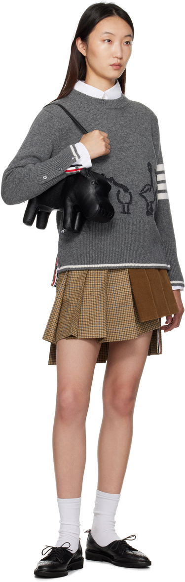 Sveter Thom Browne Thom Browne Merino Wool Geese Intarsia Sweater Šedá | FKA499A-Y1029, 3