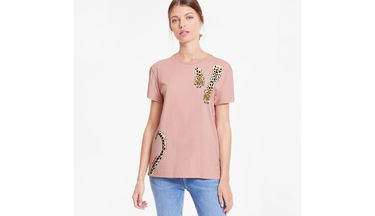 Tričko Puma Pink T-Shirt With Leopard Print Ružová | 596763_90, 3