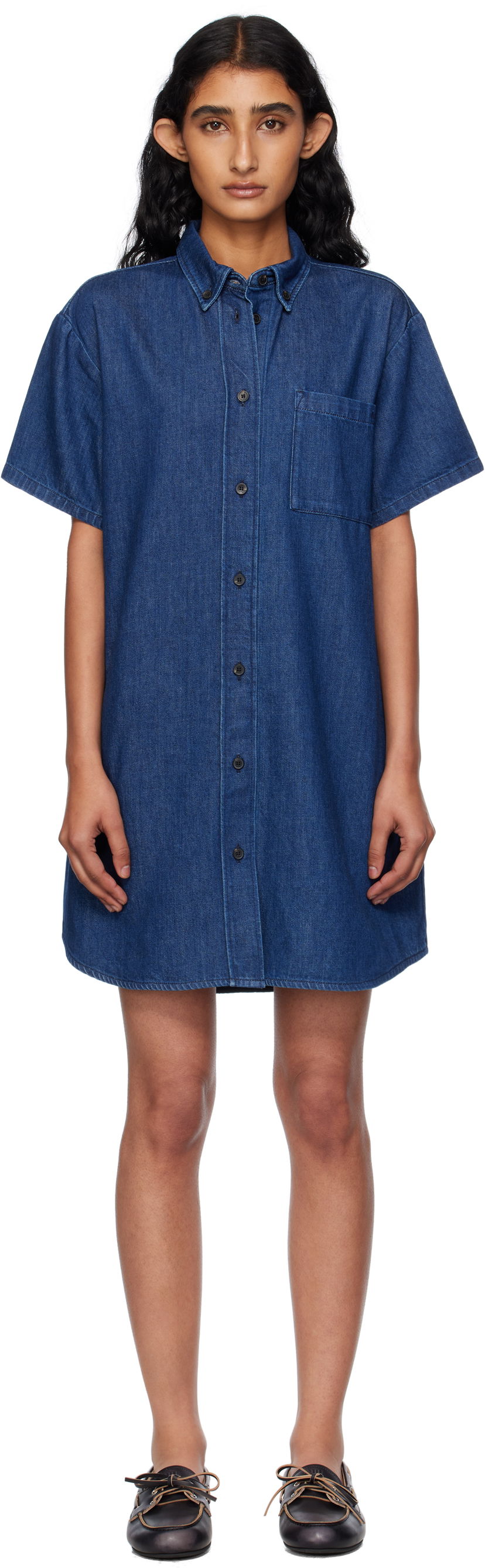 Šaty A.P.C. A.P.C. Ary Denim Minidress Modrá | COHAL-F35181